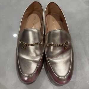 Coach Women's Metallic gold Chain Loafers
